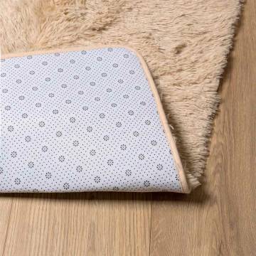 Shaggy Rug High Pile Beige 200x200 cm | HipoMarket