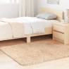  Shaggy Rug High Pile Beige 120x120 cm Polyester Colour beige Size 120 x 120 cm Shape square 