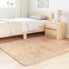 Shaggy Rug High Pile Beige 120x120 cm Polyester | Hipo Market