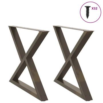 Dining Table Legs 2 pcs Natural Steel - Stylish & Durable | HipoMarket