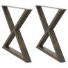 Dining Table Legs 2 pcs Natural Steel - Stylish & Durable | HipoMarket