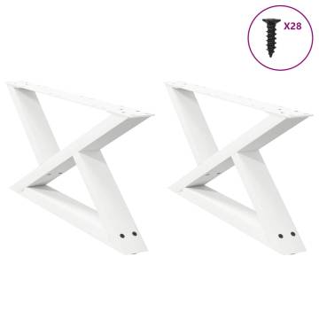 Coffee Table Legs 2 pcs White - Stylish Steel Design | HipoMarket