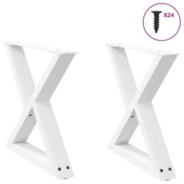 White Coffee Table Legs - 60x(42-43.3) cm Steel (2 pcs)