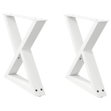 White Coffee Table Legs - 60x(42-43.3) cm Steel (2 pcs)