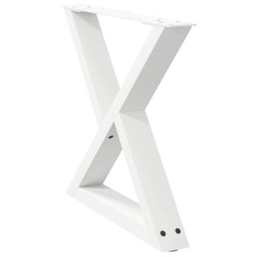 White Coffee Table Legs - 60x(42-43.3) cm Steel (2 pcs)