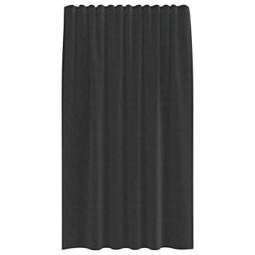 Voile Curtains with Tab Top - 2 pcs Black | Hipo Market