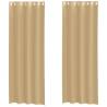 Voile Curtains with Grommets - 2 pcs Sand | Hipo Market