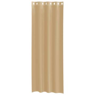 Voile Curtains with Grommets - 2 pcs Sand | Hipo Market