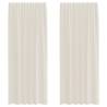 Voile Curtains with Tab Top - 2 pcs Cream | HipoMarket UK