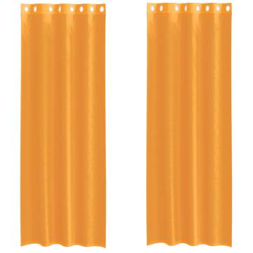 Voile Curtains with Grommets - Orange 140x300 cm - 2 pcs