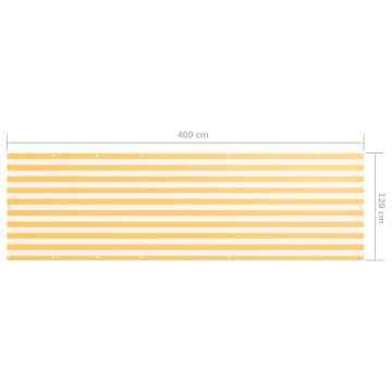 Balcony Screen White & Yellow 120x400 cm | Waterproof & UV Protected