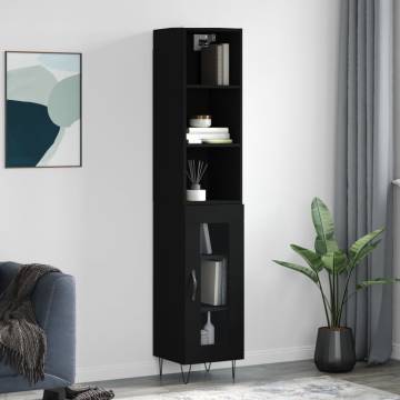 Stylish Highboard Black 34.5x34x180 cm | Hipomarket UK