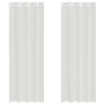 Voile Curtains with Grommets - 2 pcs White | HipoMarket