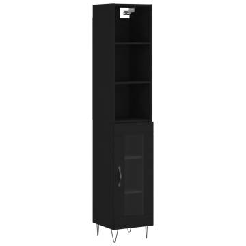 Stylish Highboard Black 34.5x34x180 cm | Hipomarket UK