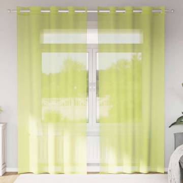 Voile Curtains with Grommets 2 pcs Apple Green 140x245 cm