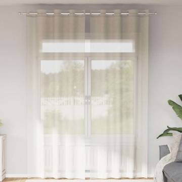 Voile Curtains with Grommets - Cream 140x260 cm (2 pcs)