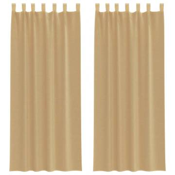 Voile Curtains with Rod Pockets - 2 pcs Sand | Hipomarket