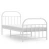 Classic White Metal Bed Frame 80x200cm - No Mattress Included