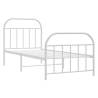 Classic White Metal Bed Frame 80x200cm - No Mattress Included