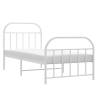 Classic White Metal Bed Frame 80x200cm - No Mattress Included