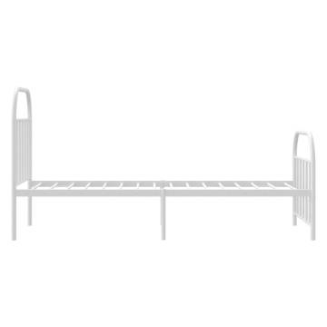 Classic White Metal Bed Frame 80x200cm - No Mattress Included