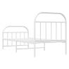 Classic White Metal Bed Frame 80x200cm - No Mattress Included