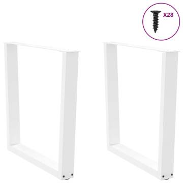 V-Shape Dining Table Legs - White Steel - 80x(72-73.3) cm