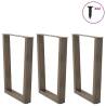 V-Shape Dining Table Legs - 3 pcs Natural Steel | HipoMarket