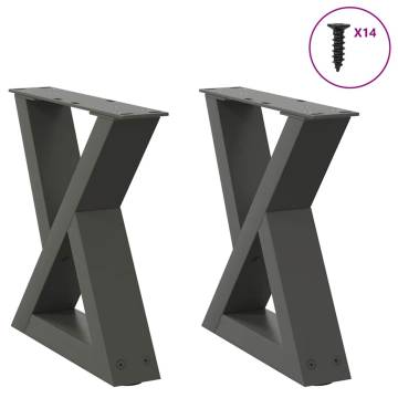 Stylish Anthracite Coffee Table Legs - 2 pcs Steel 40x(30-31.3) cm