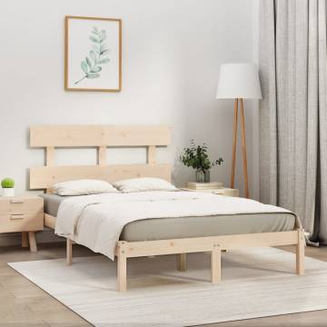 Solid Wood Bed Frame 200x200 cm – Timeless Design & Sturdy Support