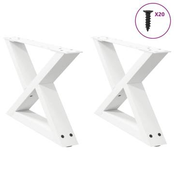 Coffee Table Legs 2 pcs White - Stylish & Sturdy Steel Design