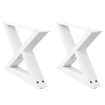 Coffee Table Legs 2 pcs White - Stylish & Sturdy Steel Design