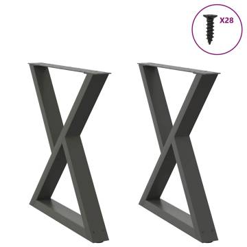 Stylish Dining Table Legs - Anthracite Steel 80x(72-73.3) cm