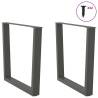 V-Shape Dining Table Legs - Anthracite Steel, 90x(72-73.3)cm