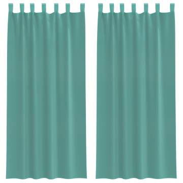 Turquoise Voile Curtains with Rod Pockets - 2 Pcs