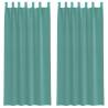 Turquoise Voile Curtains with Rod Pockets - 2 Pcs