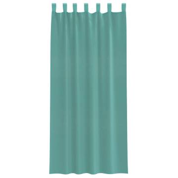 Turquoise Voile Curtains with Rod Pockets - 2 Pcs