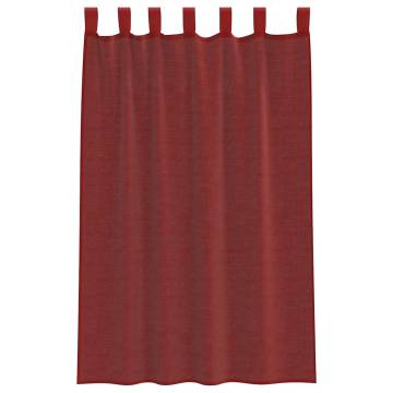 Voile Curtains with Rod Pockets 2 pcs Wine Red - HipoMarket