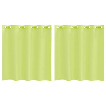 Voile Curtains with Grommets - Apple Green (2 pcs, 140x140 cm)