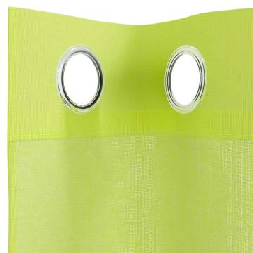 Voile Curtains with Grommets - Apple Green (2 pcs, 140x140 cm)