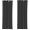 Voile Curtains with Grommets - Black 140x300 cm (2 pcs)