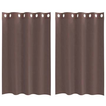 Brown Voile Curtains with Grommets - 140x175 cm | 2 pcs