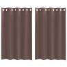 Brown Voile Curtains with Grommets - 140x175 cm | 2 pcs