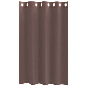 Brown Voile Curtains with Grommets - 140x175 cm | 2 pcs