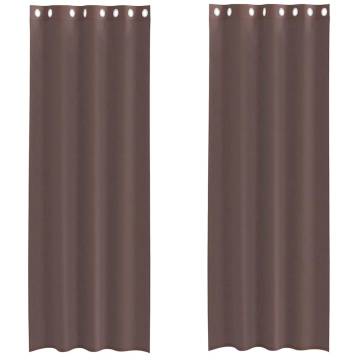 Voile Curtains with Grommets - Brown 140x300 cm (2 pcs)