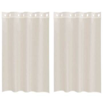 Voile Curtains with Grommets - Cream 140x175 cm (2 pcs)