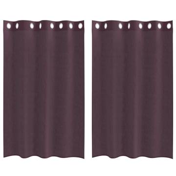 Voile Curtains with Grommets - Purple 140x175 cm | HipoMarket