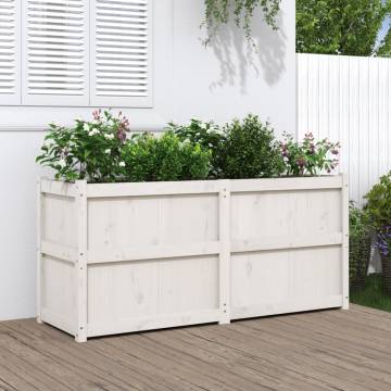 Garden Planter White 150x50x70 cm - Solid Pine Wood