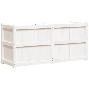 Garden Planter White 150x50x70 cm - Solid Pine Wood