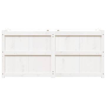 Garden Planter White 150x50x70 cm - Solid Pine Wood